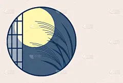 矢量背景与日本赏月节日插图横幅，卡片，传单，社交媒体壁纸等。