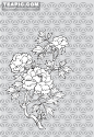线描植物牡丹花#素材##牡丹花##花卉##线描##植物##日本##艺术#