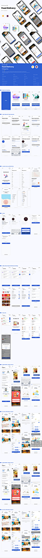 多功能美食点餐外卖快递多功能APP UI KIT模板下载 [Sketch] 