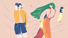 新款扁平风夸张造型人物插画