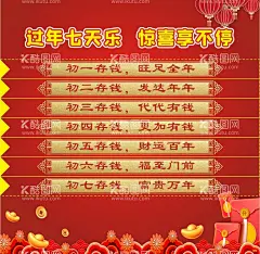 过年七天乐惊喜享不停  - 源文件下载【酷图网】过年七天乐,惊喜享不停,海报,宣传,邮政,邮储银行,储蓄,定期存款