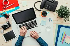 Creative designer in his office