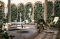 Luxury Dehors : In the yards of the Atellani's house, in Milan, a lavish outdoor living.