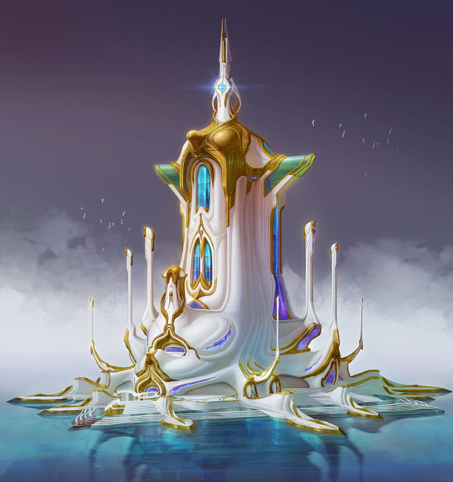 电影游戏美术概念气氛图建筑单体