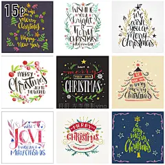 【A2039】ai矢量手绘风花式英文祝福圣诞节快乐创意海报设计素材-淘宝网