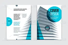 宣传单商业新潮的企业风格矢量设计与前后页A4格式，现代传单封面或演示模板，抽象的背景与大的办公楼。