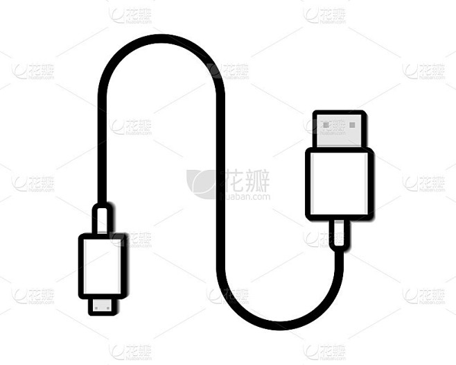 USB电缆标志符号。