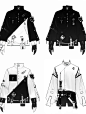 免服 | 黑白机能风日常服设计绘画素材 - 小红书