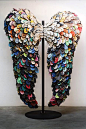 angelic wings made of flip-flops. beauty!