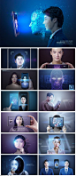 13款人脸识别面部扫描科技PSD格式2021529 - 设计素材 - 比图素材网