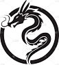 品牌名称,龙,图标,创造力,传统,红色,模板,力量,设计