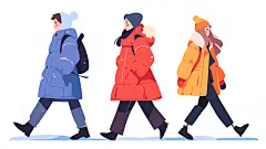 冬天冬季冬天扁平风插画冬衣为人们保暖1702886048149