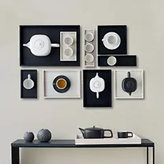 black and white tableware: 