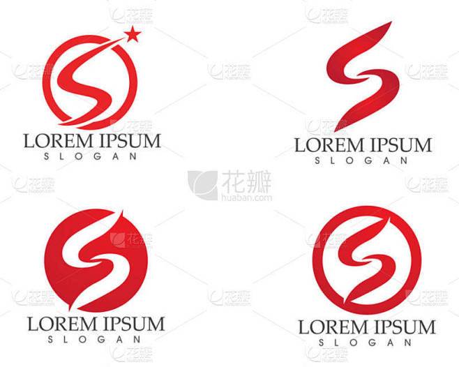 商业企业字母 S 标志设计矢量