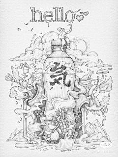 邓小胖W采集到黑白产品插画