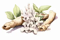 白术中药材植物插画