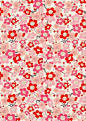 粉红色梅花日本友禅彩色印花纸和纸由mosaicmouse