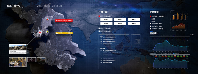 应急广播数据可视化界面UI软件界面Tho...