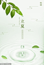 源文件下载 夏季清爽小清心自然绿色植物叶子立夏设计海报 