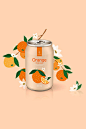 橘子果汁易拉罐包装海报设计模板