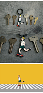YiZi 运动系列 金属钥匙扣/钥匙圈 趣味6款造型可选-淘宝网