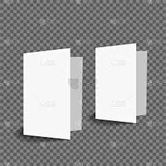 Blank Two Greeting card mockup .