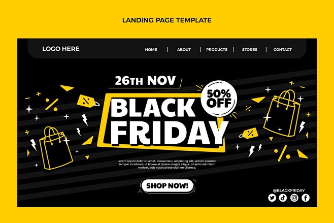 Hand drawn flat blac...