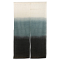 本麻100%使用 手織りのれん 『新ぼかし 麻暖簾』 ブルー 85×150cm 1827510