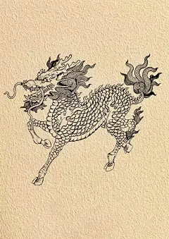 一分钟学会画麒麟。#麒麟 #山海经 #简笔画 #绘画过程 # - 抖音