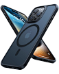 【米軍規格・MagSafe対応】TORRAS iPhone 15 Pro Max 用 ケースマグネット搭載 米軍耐衝撃 半透明 指紋防止 ワイアレス充電 ストラップホール付き アイフォン15ProMax 用 カバー Guardian-Mag ブラック