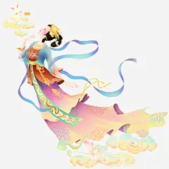 中秋节中国风人物插画-嫦娥