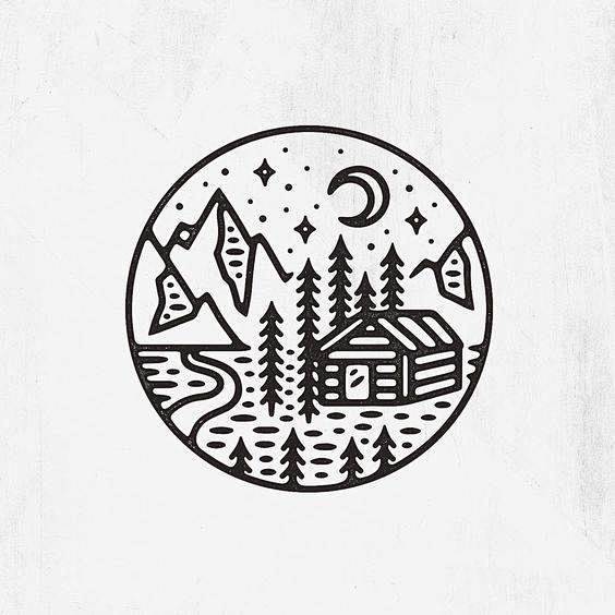 简笔景色插画 简直就是LOGO啊----...