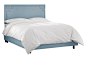 Aiden Bed, Light Blue Linen