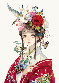 蜜丸七采集到古风有人/古风美人/美男/手绘图