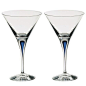 Orrefors "Intermezzo" Blue Set of 2 Martini Glasses: