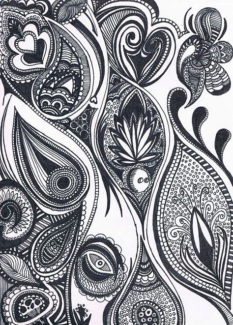 Zentangle paisley fe...