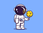 Astro moon‍ planet rocket crescent moon custome astronaut flag astronaut suit astroman space theme space star moon astronaut character cute logo icon illustration