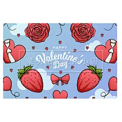 10款卡通浪漫情人节元素爱心气球箭头自行车情侣贺卡海报设计素材-淘宝网