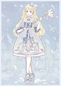 #天坑娘4月命题##求约稿##LOLITA# 
“天鹅城堡”
湖上交颈的天鹅，飞舞的羽毛，漫天的星辰，水晶般的城堡。
天鹅在西方象征着纯洁和高雅，也被赋予了很多童话传说，比如天鹅湖，丑小鸭，天鹅座传说。
所以我觉得关于天鹅传说的小裙子应该是优雅而梦幻的，所以用了粉紫蓝的色调。前面交颈的天鹅象征爱情 ​​​​...展开全文c