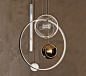 BIARRITZ : biarritz | novelties - Ceiling lamp with frame in satin iron grey embossed lacquered steel. Lampshades in transparent, bronze and frosted borosilicate glass. Stem in borosilicate ribbed glass. Ceiling plate in titanium (GFM11) embossed lacquere