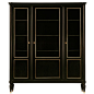 Elegant & Refined Ebonized French LXVI Mahogany Bookcase/Cabinet: 