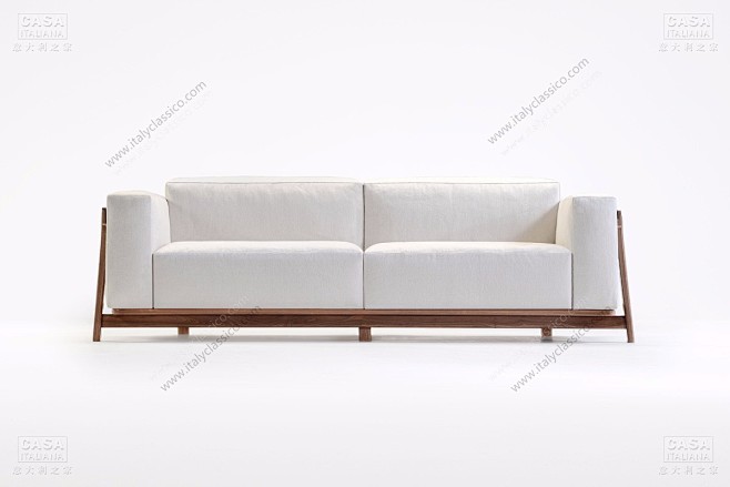 客厅双人沙发 布艺带弧度沙发