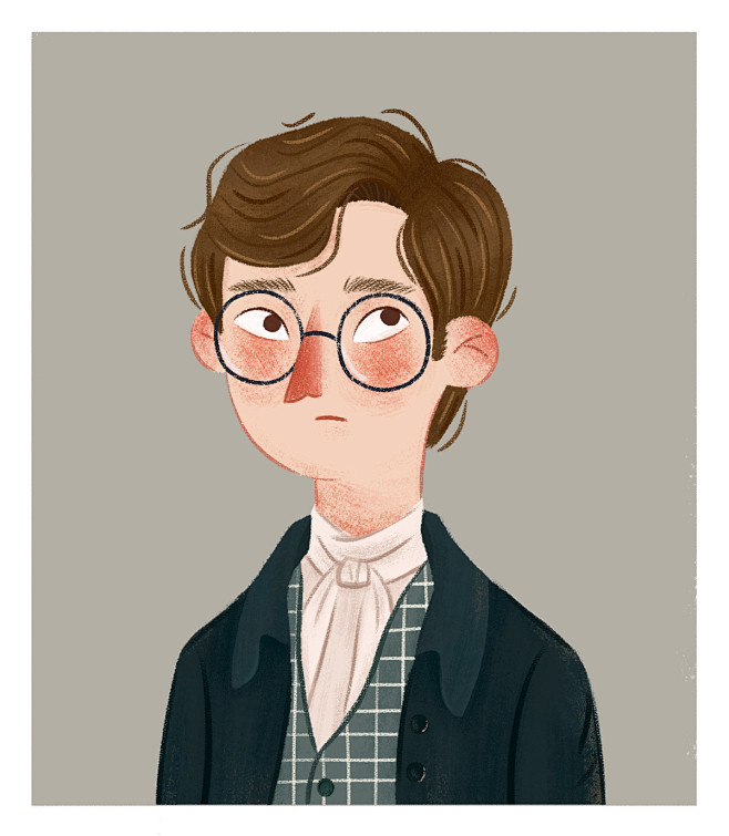 复古男头像eileenzzz插画师作品涂鸦王国gracgcom