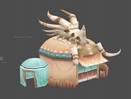 野蛮人帐篷，部落帐篷，龙头骨头，兽骨头