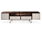 Ziricote wood sideboard with mirrored door with drawers HARBOUR by HESSENTIA | Cornelio Cappellini