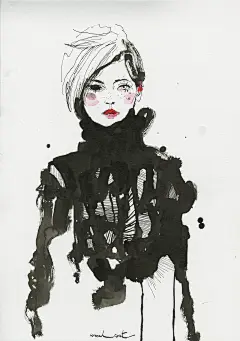 时尚服装手绘图集丨插画人物绘画素描水彩服装手绘案例精选
