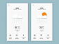 Weather App - App Design - Application, App, UI, Clean, Minimal, Black & White, Accent Color, Icon, Clouds, Sun, Wheater