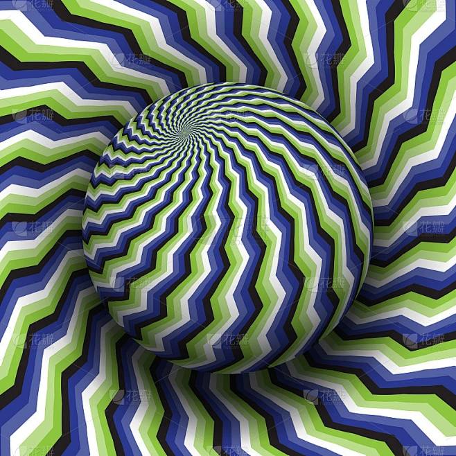 Optical illusion hypnotic vector illustration. Blu素材-花瓣网
