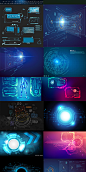 未来科技感信息数据图表背景HUD抬头显示UI特效矢量图形素材S61-淘宝网
