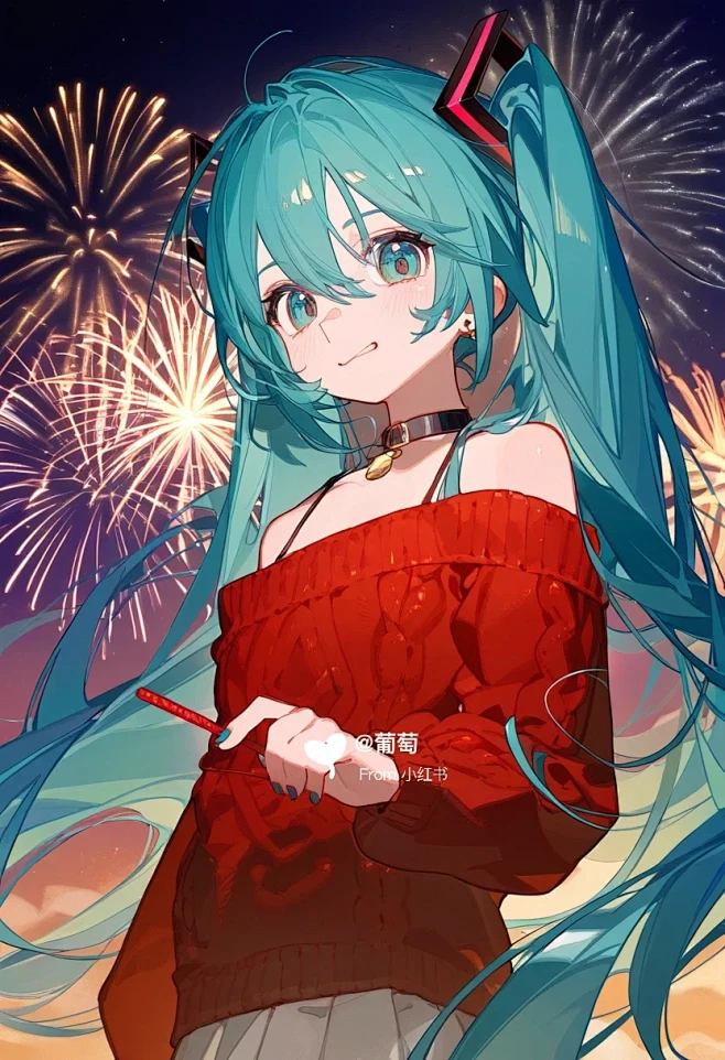 和初音一起迎接新年吧-花瓣网